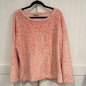 LOFT Pink, super soft Animal Print Sweatshirt size XL